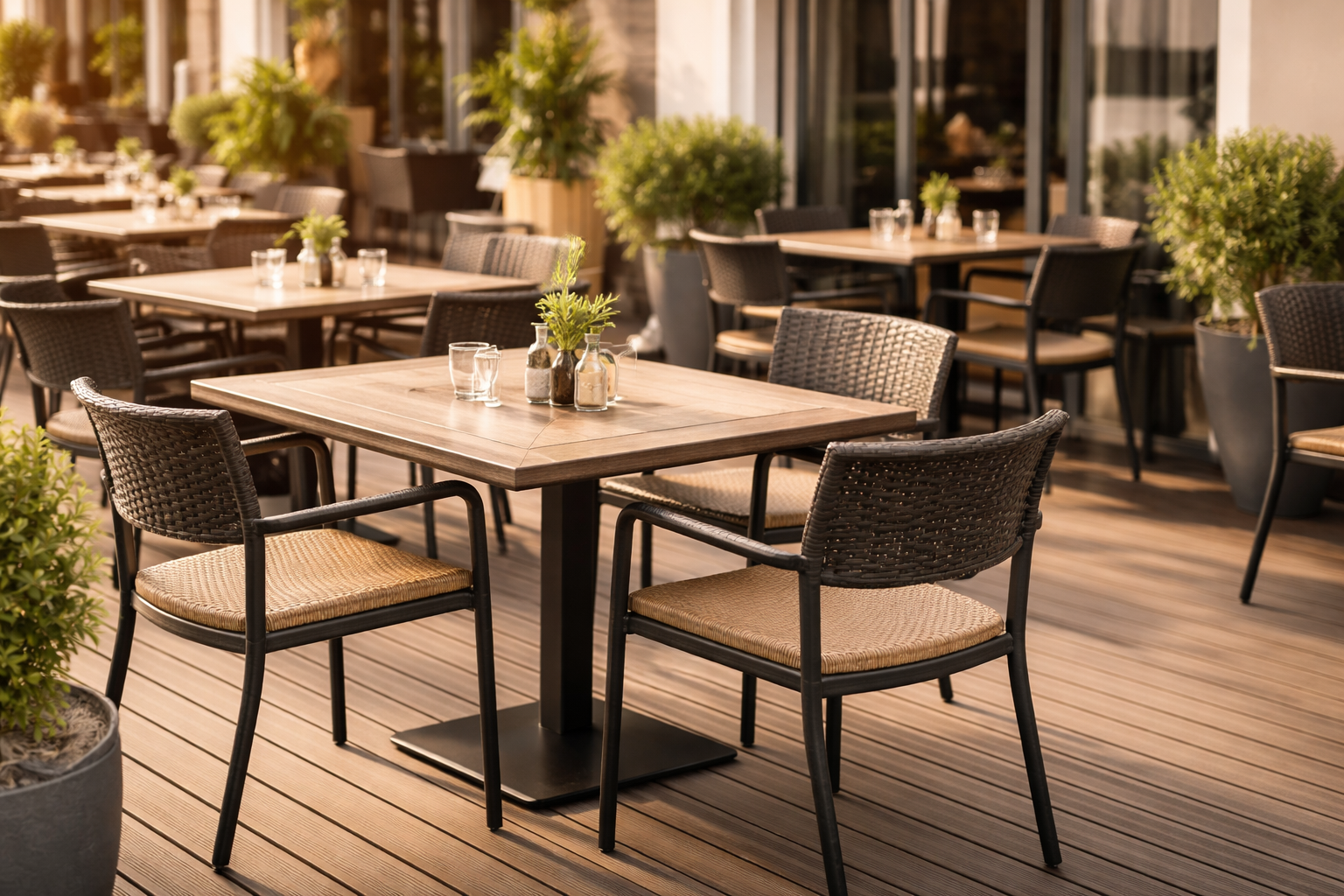 Pack terrasse CHR : ensemble table et chaises pour restaurant et hôtel