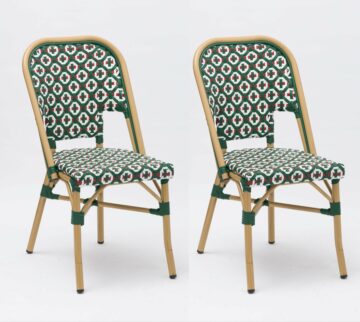 Lot de 2 chaises bistrot rotin – Design Italie