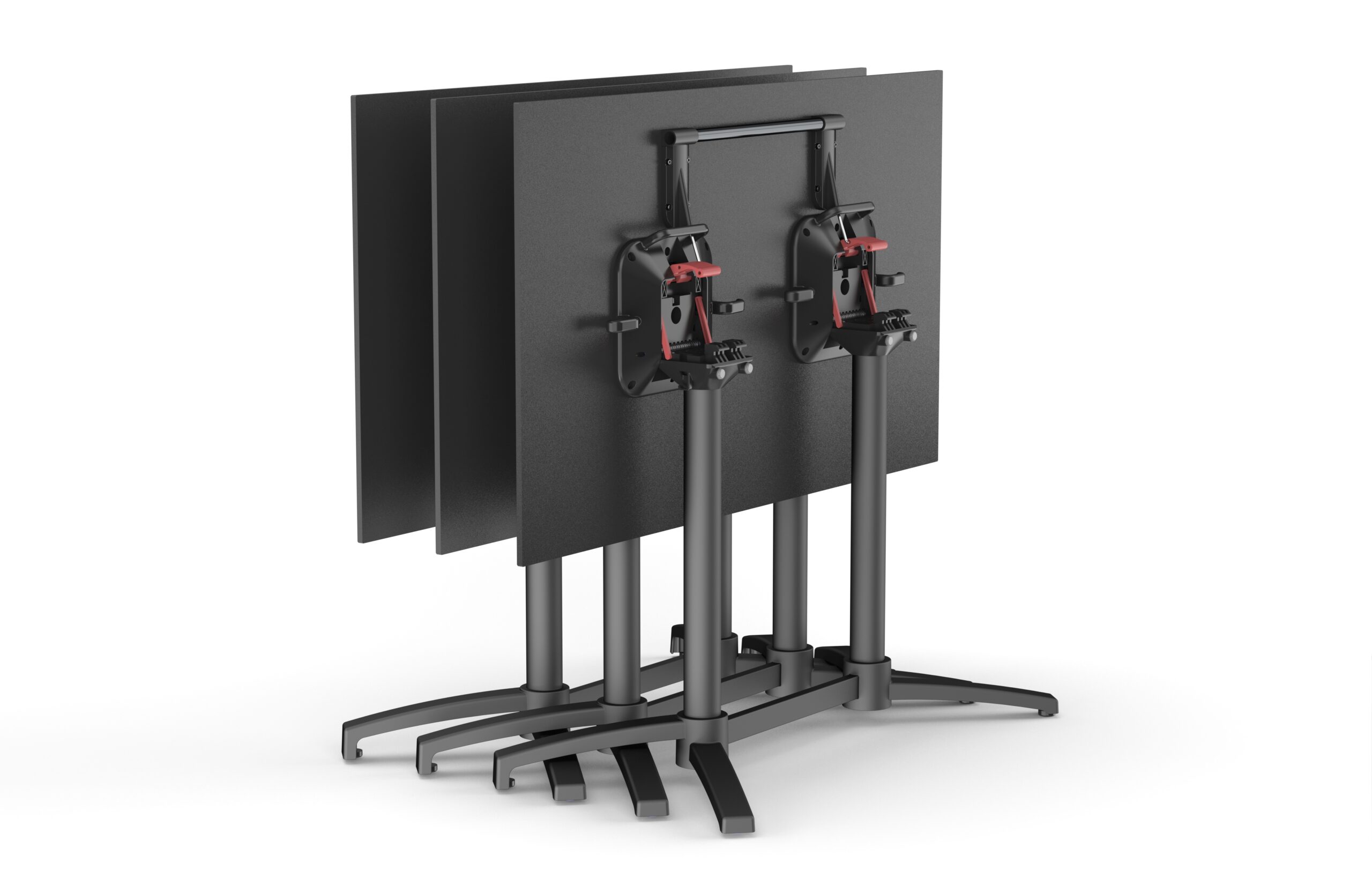 Piètement double extérieur CHR empilable pour terrasse professionnelle