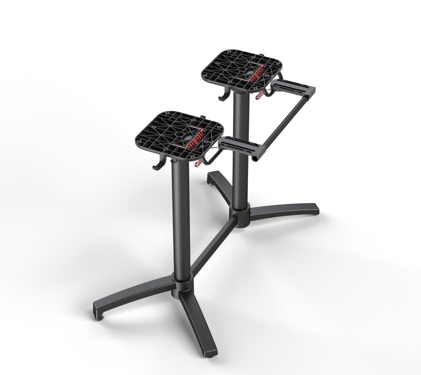 Piètement double extérieur chr avec tête basculante et barre de levage facile