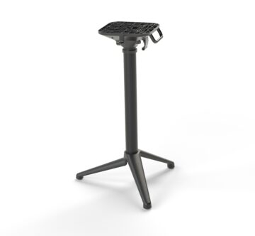 Pied de table pliant en aluminium gris empilable pour plateau 70x70 cm