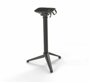 Pied de table pliant en aluminium gris empilable pour plateau 70x70 cm