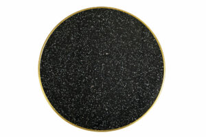 plateau Terrazzo noir stratifié finition brillante Ø50 Ø60 cm