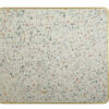 plateau table bistrot extérieur terrazzo blanc 60×70 cm