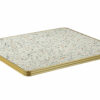 plateau table bistrot extérieur terrazzo blanc 60×70 cm