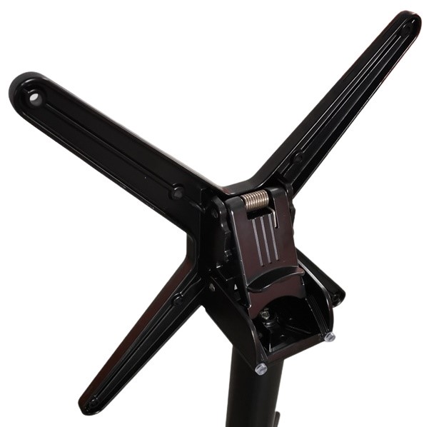 croix pivotante table restaurant FLIP aluminium noir compatible M10 pour piètement rabattable CHR