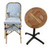 ensemble terrasse professionnel table bois iroko chaises bistrot