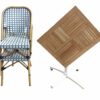 ensemble terrasse professionnel table bois iroko chaises bistrot
