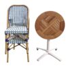 ensemble terrasse professionnel table bois iroko chaises bistrot