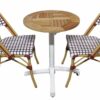 ensemble terrasse professionnel table bois iroko chaises bistrot FRANCE tricolores