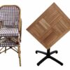 ensemble terrasse professionnel table bois iroko chaises bistrot FRANCE tricolores