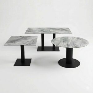 Lot de tables compact HPL de différentes tailles pour CHR
