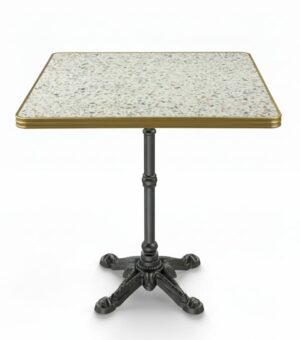 Table bistrot Terrazzo blanc 60×70 cm