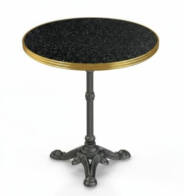 table bistrot Terrazzo noir Ø60 cm pied Paris 3 fonte d’acier