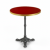 table bistrot Verona Ø60 cm avec plateau stratifié rouge et piètement fonte