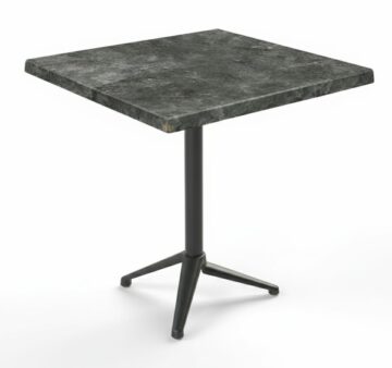 Table extérieure 70x70 plateau décor ardoise avec pied pliant gris MINERA TBL1