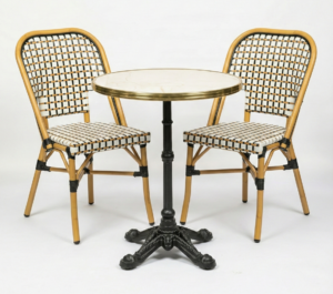 ensemble terrasse bistrot rotin 70 cm table chaises restaurant