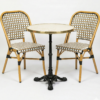ensemble bistrot terrasse congo table chaises rotin