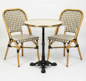 ensemble bistrot terrasse congo table chaises rotin