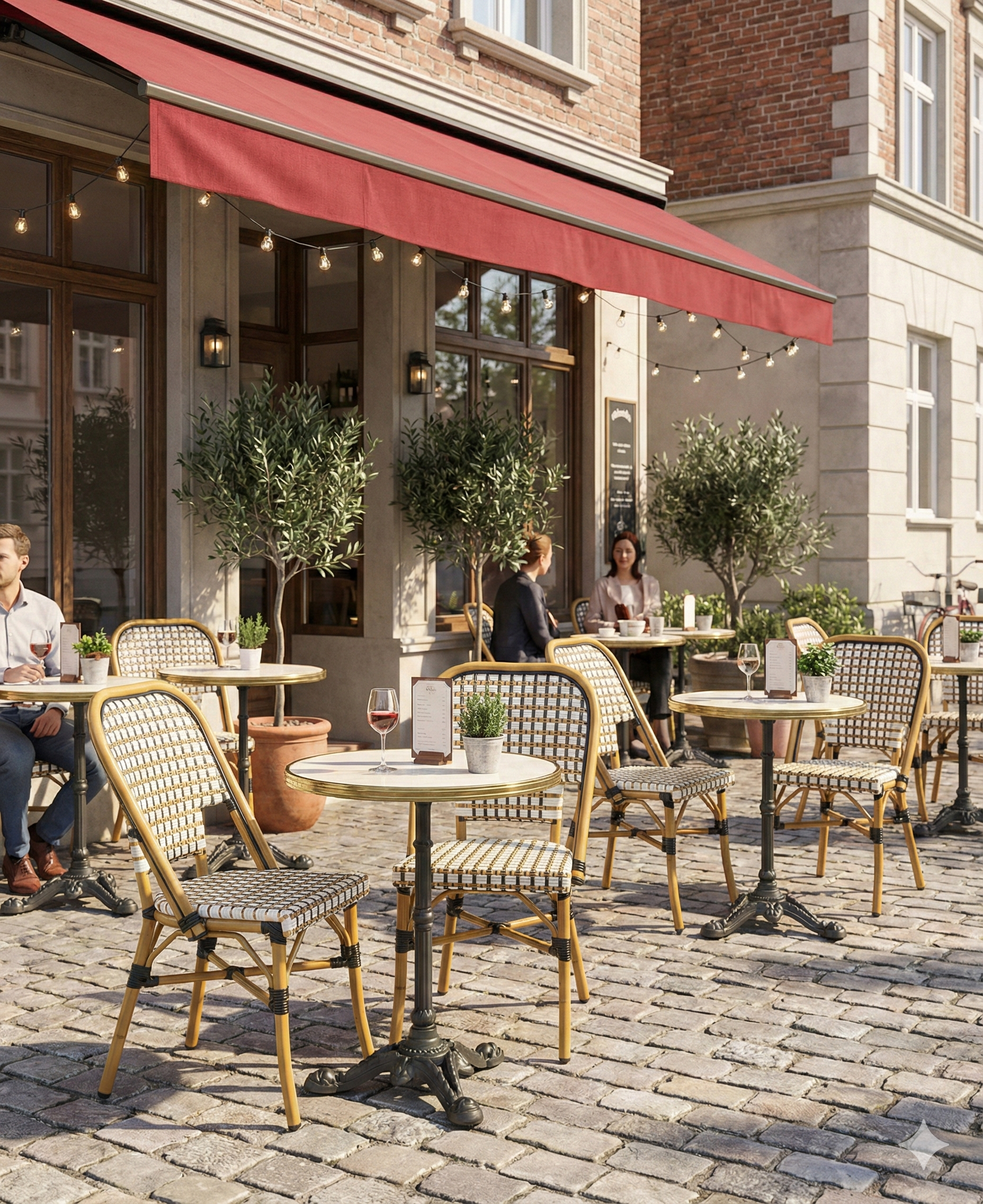 ensemble bistrot-terrasse congo 60cm en terrasse d'un bistrot
