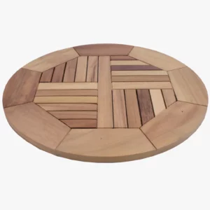 plateau bois exotique Ø60 cm Iroko massif