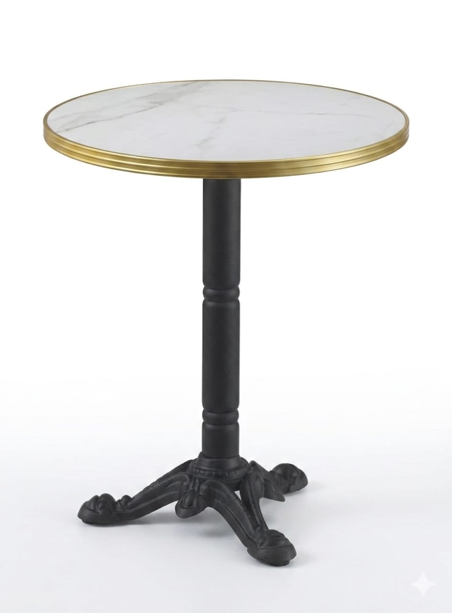 table bistrot rabattable 50 cm calacatta terrasse chr