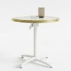 table bistrot blanche terrasse restaurant plateau marbre blanc calacatta pied pliable blanc