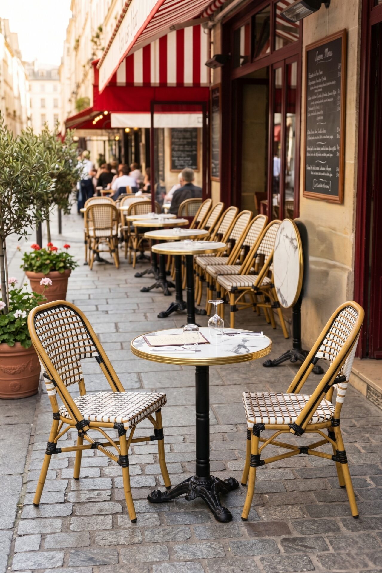 Ensemble bistrot terrasse restaurant pliant 60 cm