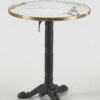 Table bistrot terrasse restaurant pliante avec plateau marbre blanc Calacatta et piètement ROMA rabattable professionnel CHR