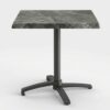 Table terrasse restaurant 70x70 MINERA NEXA plateau ardoise et pied aluminium noir