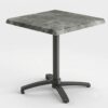 Table terrasse restaurant 70x70 MINERA NEXA plateau ardoise et pied aluminium noir