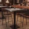 Mange-debout ardoise 70x70 avec pied CUBA BAR et 2 tabourets hauts