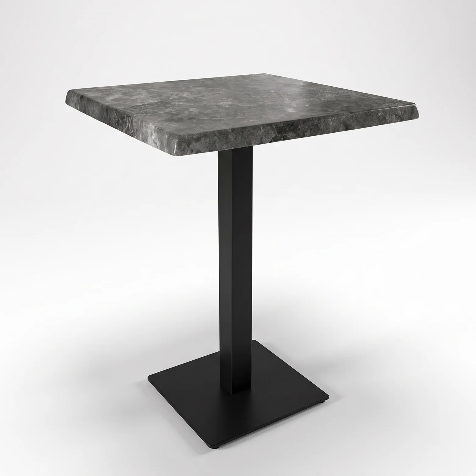Mange-debout ardoise 70x70 avec pied CUBA BAR fonte noir