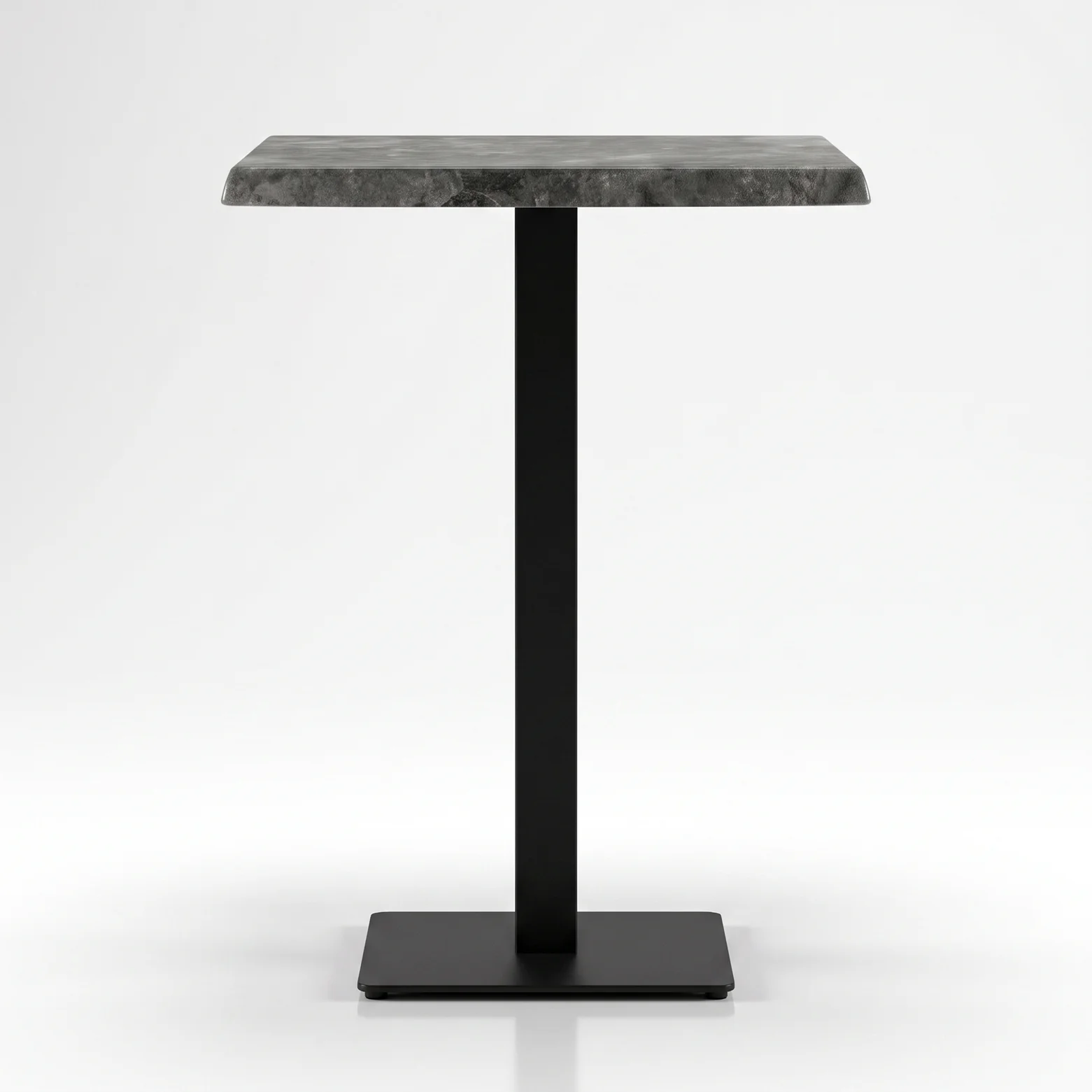 Mange-debout ardoise 70x70 avec pied CUBA BAR fonte noir