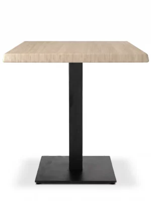 Table restaurant chêne clair 70x70 avec pied CUBA40 noir