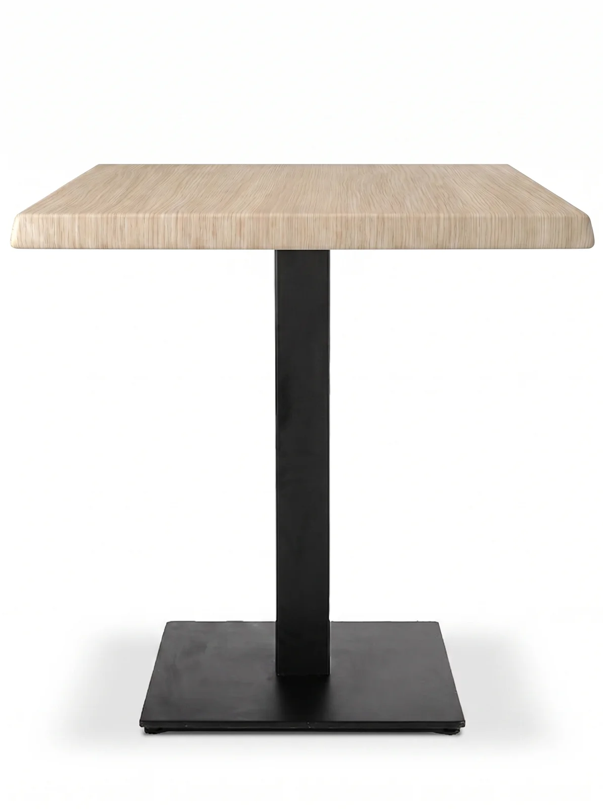 Table restaurant chêne clair 70x70 avec pied CUBA40 noir