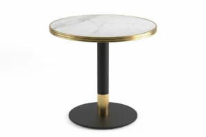 table restaurant pied doré Calacatta ronde Ø70 cm AURELIA